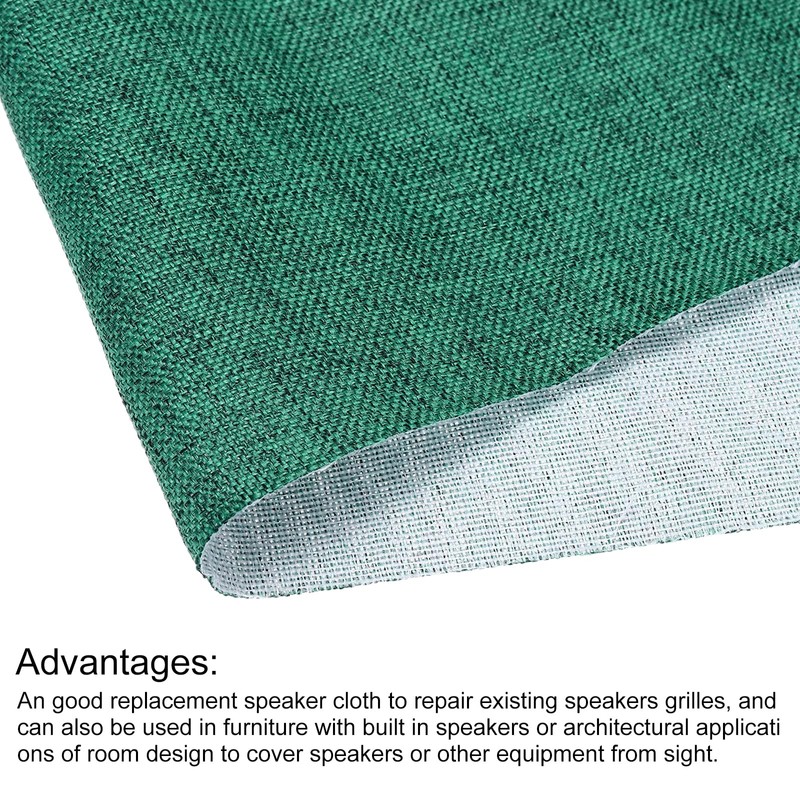 uxcell Dark Green Speaker Grill Cloth 20"x58" Stereo Box Fabric