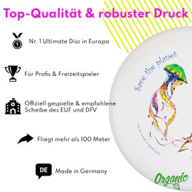 Eurodisc 175 g Ultimate Frisbee Disc Competition Throwing Disc Bio-Plastic Stable Trajectory Over 100 Metres, Design Motif Photo Image Save The Planet Jellyfish, Ocean Edition