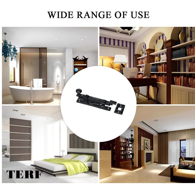 TERF® Traditional Antique Black Necked Tower Door Bolt Barrel Slide