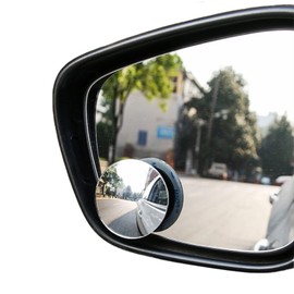 Crystal Blind Spot Mirror, 2-Pack, 360° Rotatable Convex Round, Wide Angle Side View Mirrors for Cars