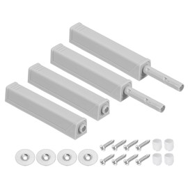 sourcing map 4 Pcs Magnetic Push Latches for Cabinet Door, 2.99x1.26 Inch Push to Open Door Latch Cabinet Hardware, Hidden Door Release Drawer Pull on Closet Touch, Plastic Grey 76x32mm