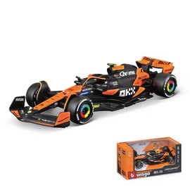 HTLNUZD Bburago 1:43 2024 New F1 Mclaren MCL38#4 Lando Norris - Miami Edition Alloy Racing Car 1/43 Formula One Model Car Die Cast Adult Collection Vehicles Gift (Color box version)
