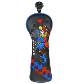 Golf Club Head covers Hybrid Utility Rescue with Interchangeable Number Tag 23456 UT Elastic Closure Black PU Leather Joker Pattern