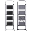 SEGAWE 4 Step Ladder Folding Step Stool Sturdy Steel Ladder