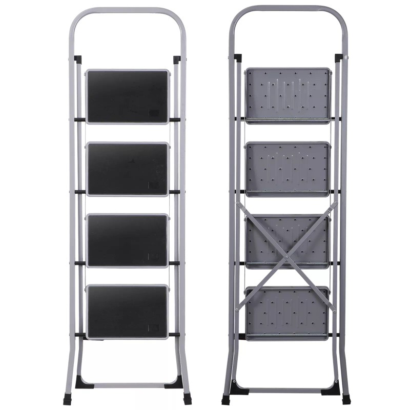SEGAWE 4 Step Ladder Folding Step Stool Sturdy Steel Ladder