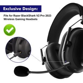 Mic Replacement Fits for Razer BlackShark V2 Pro 2023 Wireless Gaming Headsets, Noise Cancelling 3.5mm Jack Boom BlackShark PC Game Sound Microphone