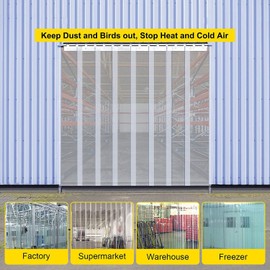 WBBML Gazebo Curtains Thermal Insulated Curtains Scratch Resistant Waterproof Strip Door Curtain for Patio, Gazebo, Customizable (Color : 1.3mm, Size : 1.05x2m/3.44x6.56ft)