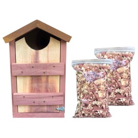 Vundahboah Amish Goods Screech Owl House Box for Nesting- Handmade in USA- Solid Cedar Wood Saw-Whet/Kestrel/Screech Owl/Flicker- Cedar Shavings Included