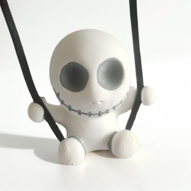 Automotive Interior Mirrors Decor - Vehicle Rearview Mirror Hanging Decor – Gentleman Skull Toy Car Decor, Cute Interior Accessory for Any Scene (Grey Skull)