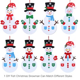 Max Fun Diy Felt Christmas Snowman Games Set with 58Pcs Crafts kit Wall Hanging Xmas Gifts for Christmas Winter Holiday Party Decorations (Snowman)