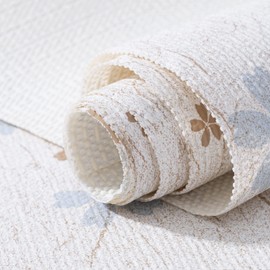 RAY STAR 20X120 Inch Shelf Liner for Kitchen Cabinets, Non-Adhesive Cabinet Liner Washable, PVC Drawer Liner for Dresser Non-Slip Bathroom (Floral)(1 Roll)