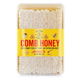 TAS HONEY CO - 1 POUND Raw & Real Honey Comb - 16oz Container Natural Sweet Flavor