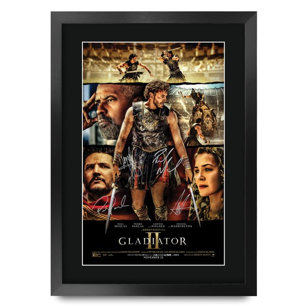 HWC Trading Gladiator 2 (2024) Gifts Crouched Poster Signed Autograph