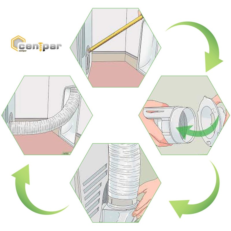 Cenipar Dryer Vent Hose-4 inch Ducting Vent Hose Flexible Aluminum