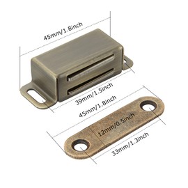 ASelected Magnetic Door Catch, Magnetic Catches for Cupboards Stainless Steel Magnets for Small Cabinet Door Drawer Latch Cupboard Closet Closer 4 Pack 8 KG Pull Strong Bronze