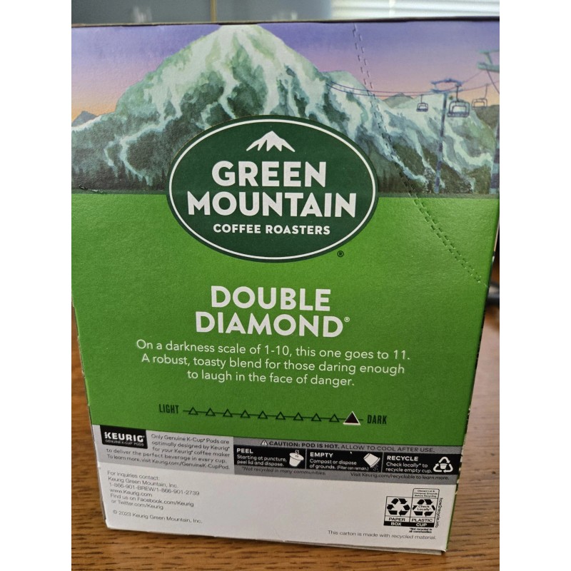 Green Mountain Double Diamond Dark Roast K-Cup Coffee (Pack of