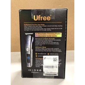 Ufree Silver Black LED Display Professional Hair Clipper Set