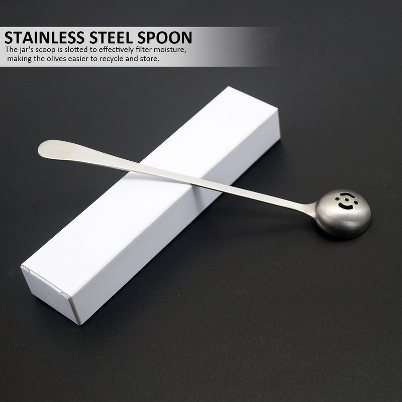 2 Pieces Olive Spoon, Slotted Spoon, Stainless Steel Spoon, Small