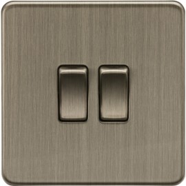 Knightsbridge 10AX 2G 2-Way Switch - Antique Brass