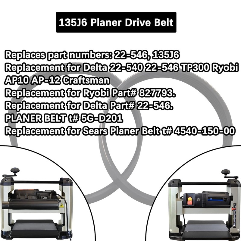 YXT 135J6 New Rubber Poly V Black Planer Drive Belt