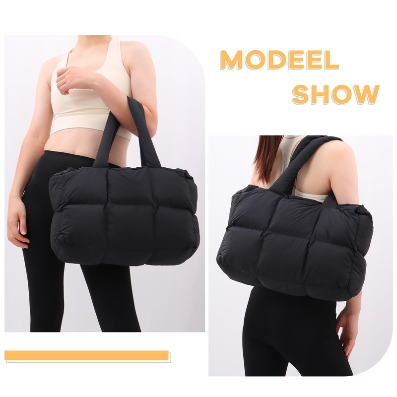 LHHMZ Women's Large Puffer Bag, Quilted Puffy Handbag, Lightweight Puffy