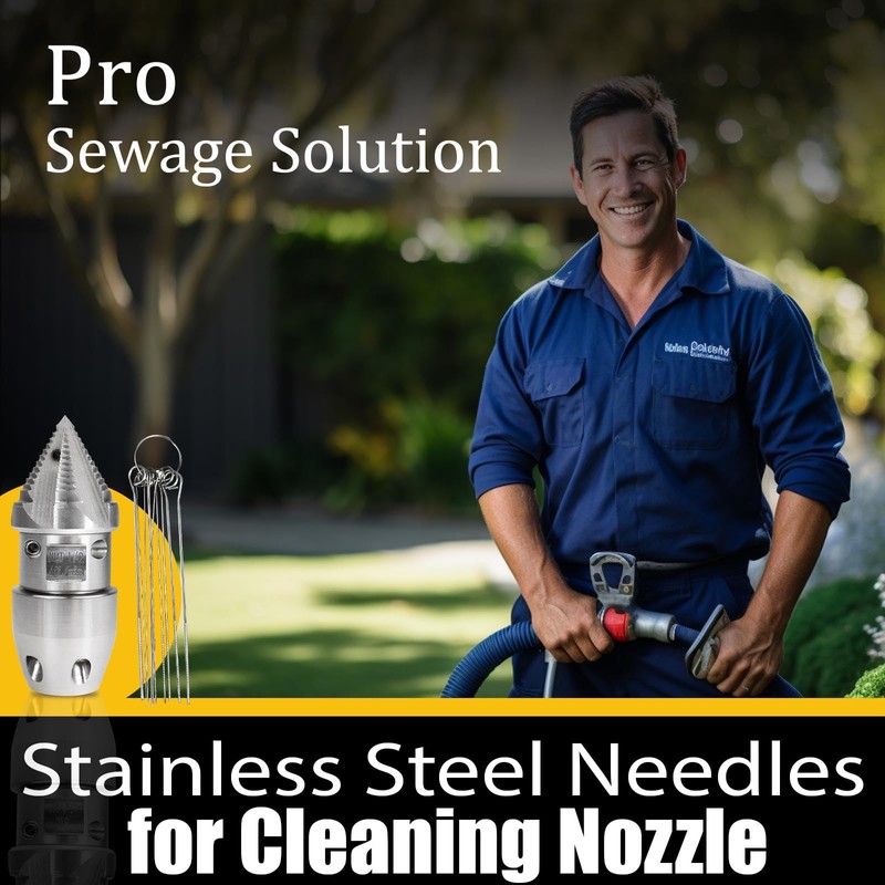 1/2 NPT, 40 L/min Sewer Jetter Rotating Nozzle - Stainless