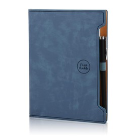 Anseom Classic Leather Notebook, Notebook A5 Lined, Notebook Hardcover Leather, 80gsm Premium Paper, Personal Diary, Gifts, A5 Business Notebook with Pen, 200 Pages (Blue)