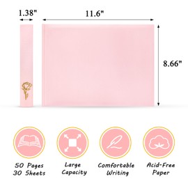 Wedding Guest Book 50 Blank Pages Polaroid Guest Book to Sign at Weddings Reception,Linen Cover Guest Book Reception Party for Baby Shower Birthdays Funeral Special Events,Pink