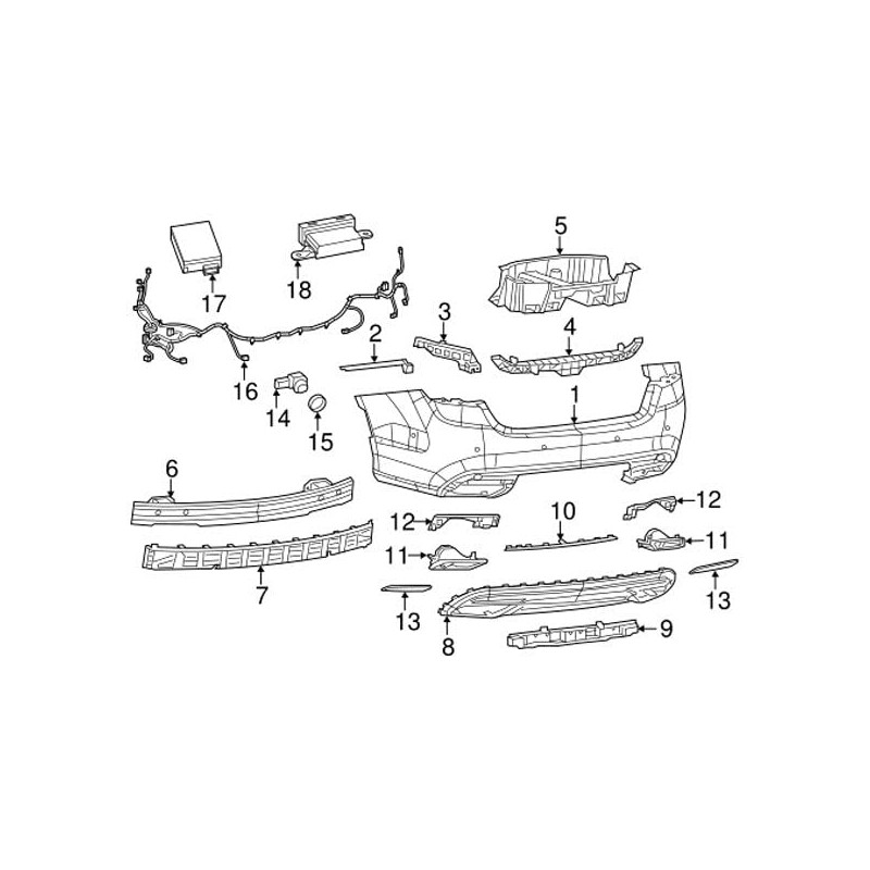 MOPAR Reflejante Izquierdo Trasero Compatible con Chrysler 200 2015 3.6