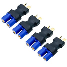 FLY RC 4 Pcs T Male Plug to EC3 Female Connector Plug Adapter for RC Lipo Battery