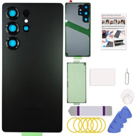 Compatible with Galaxy S25 Ultra Back Cover, Replacement Back Housing with Repair Tool Kit & Guide, Titanium Black