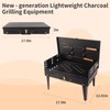 Portable Grill with Lid & Adjustable Vents - Foldable Charcoal