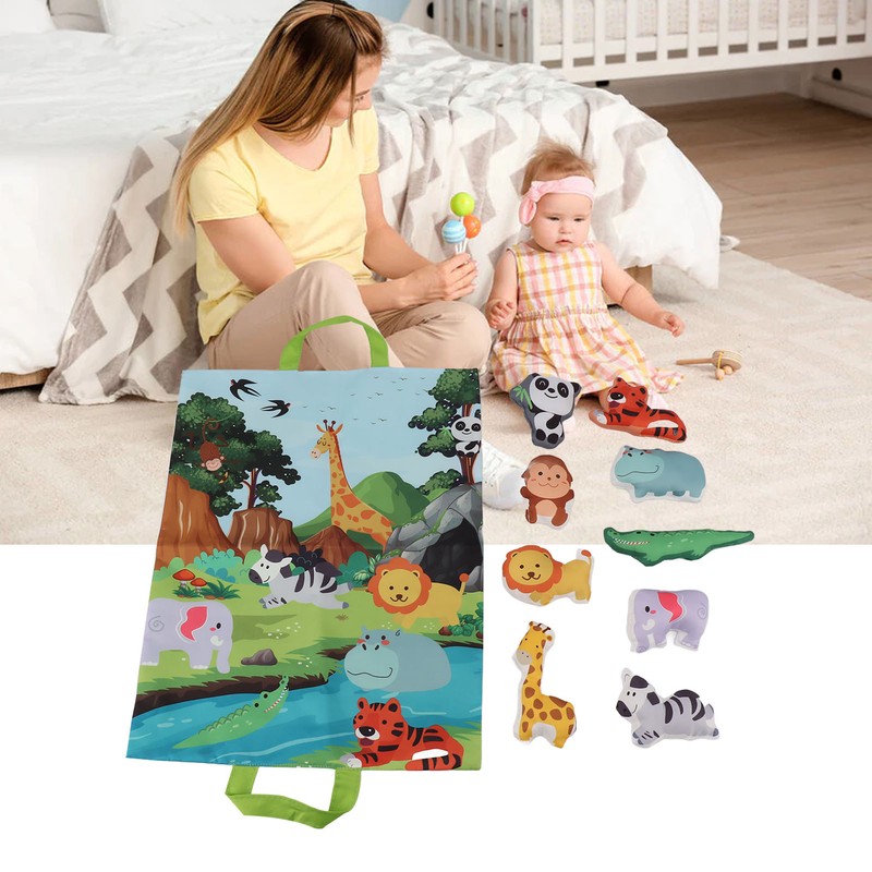 Baby Soft Toy Set with Play Mat Bright Color Sound
