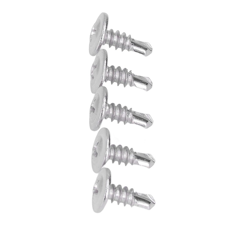 200Pcs Self Drilling Screw Stainless Steel Round Washer Head M4.8x13