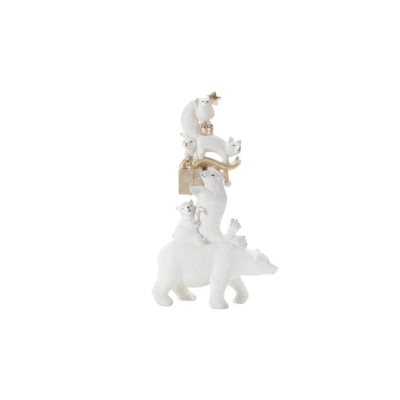 Melrose Animal Stack with Presents, Resin, 13-inch Height