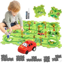 duoleey Car Toy Car Racing Track Toy Car 12 Pieces DIY Puzzle Track for Children's Toy DIY Route Cars Toy Gift Games for Children Toy from 2 3 4 5 6 Years (Country)