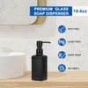 UHEY HOME Glass Soap Dispenser Bathroom, 10.6oz Refillable Liquid Hand