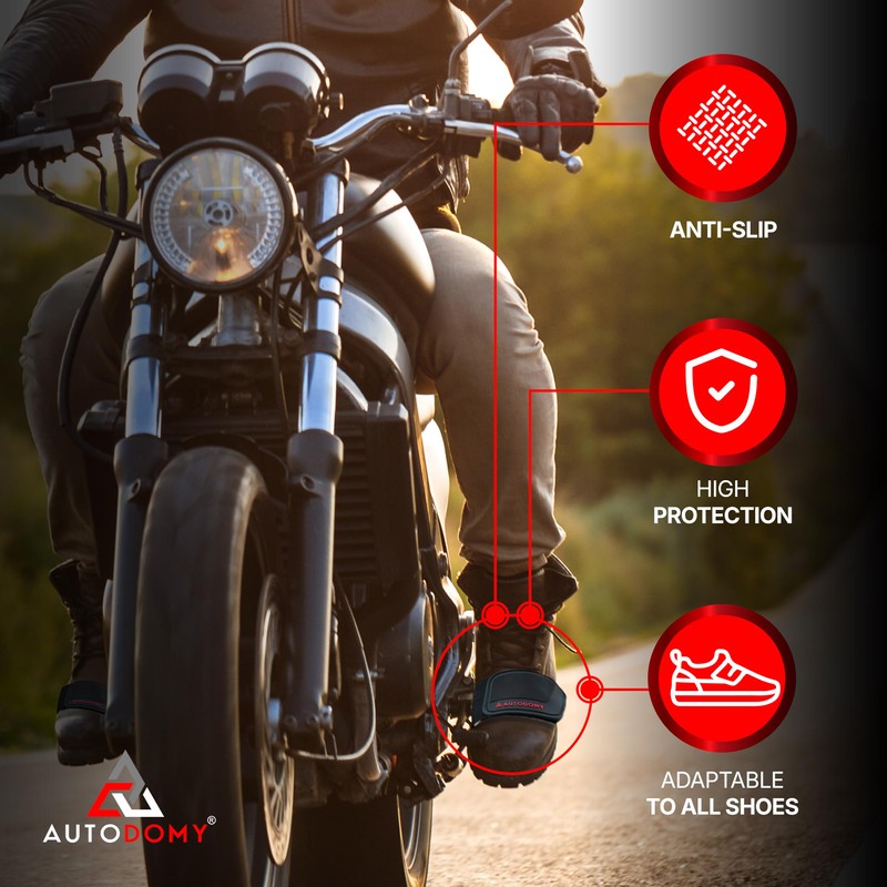 Autodomy Motorcycle Shoe Protector Scooter, ATV, Quad (Black)