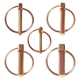 YIXISI 5 Pieces 4.5 / 6 / 8 / 10 / 11 mm Folding Pin Lynch Pin Round Folding Pin Steel Galvanised Folding Pin Safety Folding Connector for Boat, Trailer, Tractor, Trolley, Lawnmower