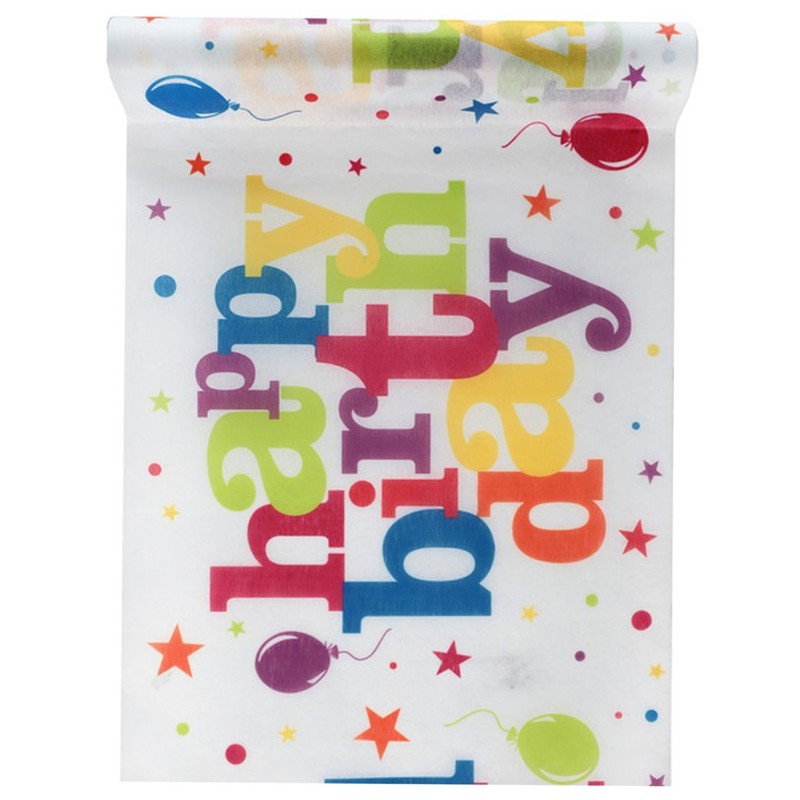 Santex Table Runner Party Colourful Happy Birthday Table Runner Table