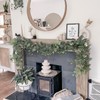 Eucalyptus Garland with White Flowers, 4 Packs 180cm Silver Dollar