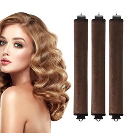 Overnight Curlers, Set of 3 Overnight Blowout, Curlers Overnight With Hooks, Overnight Curls For All Hair Types For Large Waves Soft Velvet (Brown)