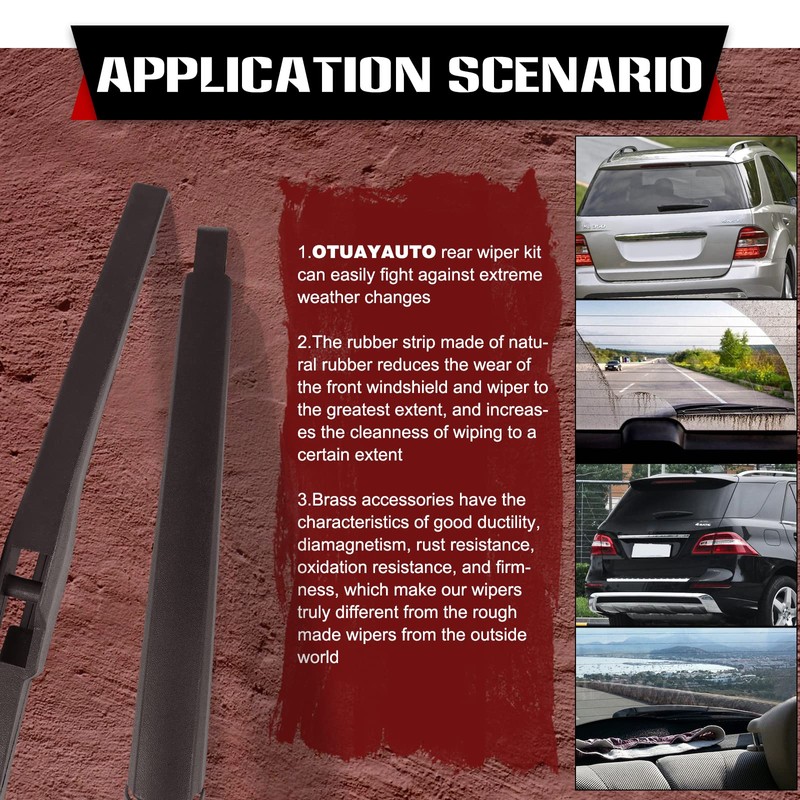 OTUAYAUTO Rear Wiper Back Arm Blade Set - Replacement for