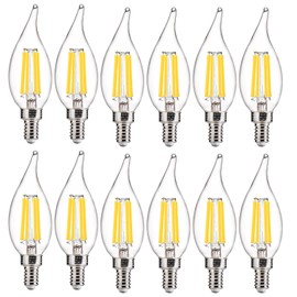 FLSNT LED Candelabra Light Bulbs, CA11 E12 Chandelier LED Light Bulbs 100W Equivalent, 5000K Daylight, 800LM, 5.5W, CRI 82+, AC 120V, 12 Pack, Dimmable UL,CA65 Listed.