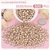 600PCS SS30/6mm Crystal Rhinestones (Golden Shadow/Champagne), Bedazzling Flatback Glass Rhinestones