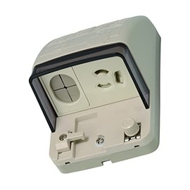 Shinko Denki JW-B-9GCE Rainproof Wiring Equipment, Rainproof Type Entry Wiring Function, 2 Poles Grounding Poles, For Exposed and Embedded Use, 15A 125V Camel
