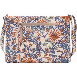 Brentano Cotton quilted Multi-zipper crossbody purse (BOHO CHRYSANTHS)