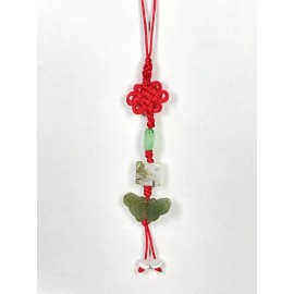 Unbranded Hand Carved Natural Jade Butterfly Pendant Knotted Cellphone Car Charm Strap