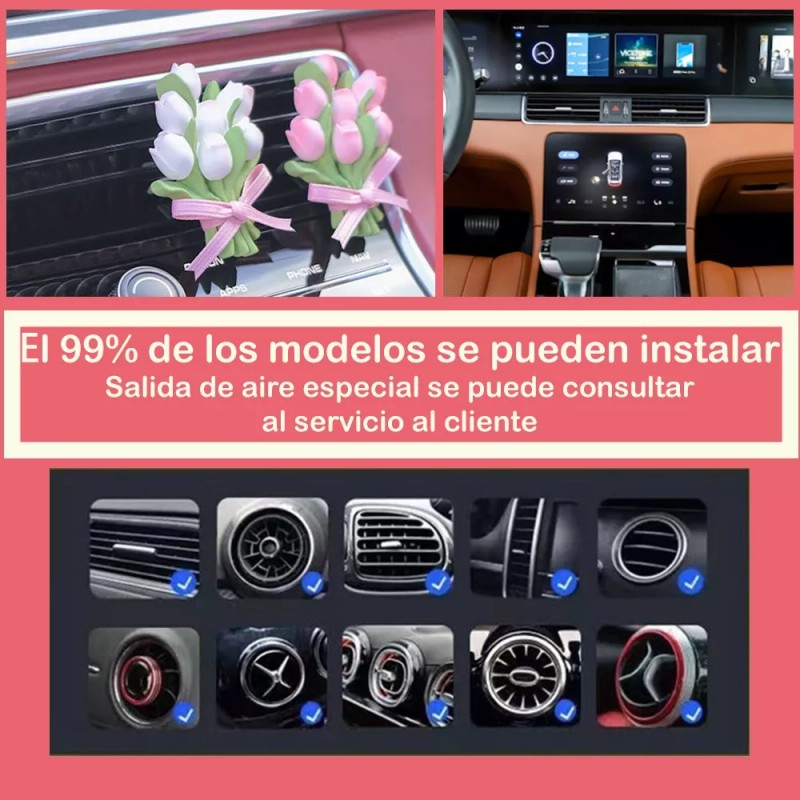 Dolores Kit Ambientador Auto Aire Flores Aromaterapia Difusor Coche