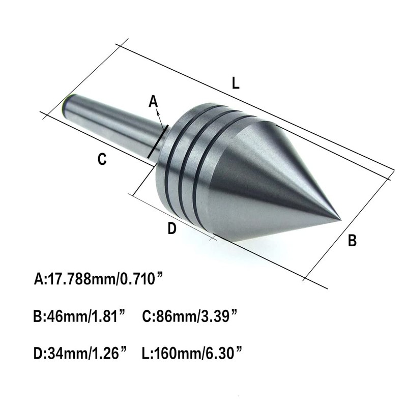HFS(R) Heavy Duty Live Tailstock Center (#2 Morse Taper)